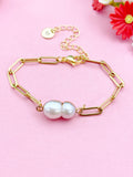 Pearl Charm Gold Bracelet, N6074