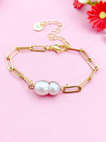 Pearl Charm Gold Bracelet, N6074