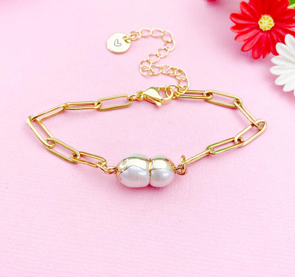 Pearl Charm Gold Bracelet, N6074