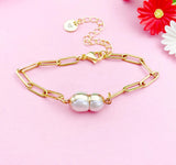 Pearl Charm Gold Bracelet, N6074
