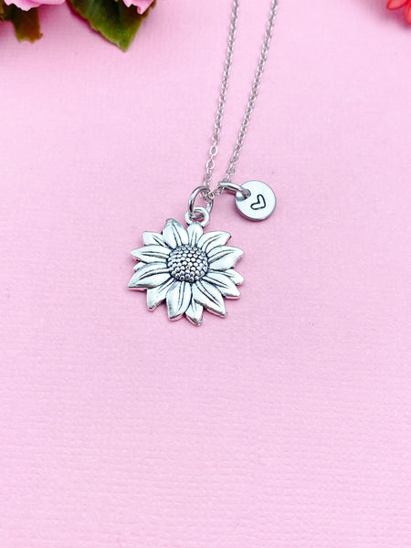 Sunflower Charm Silver Necklace, N5435