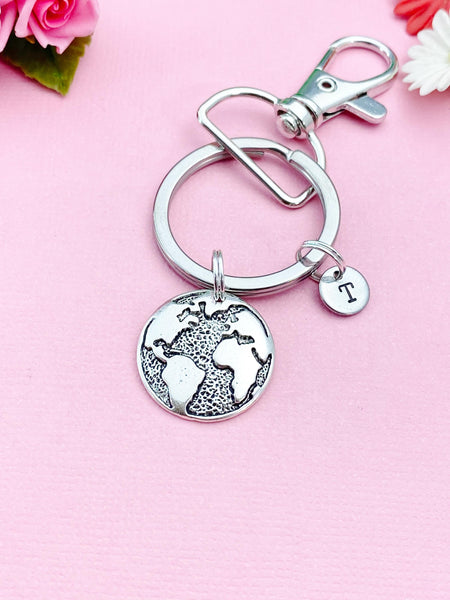 Globe Charm Silver Keychain, N 1775A
