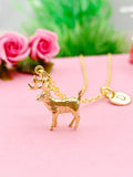 Reindeer Deer Charm Gold Necklace, N1972