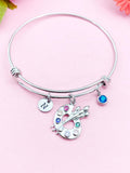 Artist Palette Paint Charm Bracelet, Paint Palette Charm, Brush Pen Charm, Artist Gift, Art Teacher Gift, Personalized Custom,  N2325