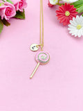Lollipop Charm Gold Necklace, Pink, N5921