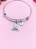 Campfire Charm Silver Bracelet, Burning Fire Flames, N5834A