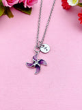 Pinwheel Necklace, Gold or Silver Beautiful Purple Pinwheel Necklace, Windmill Toy, Birthday Gift, N5171A