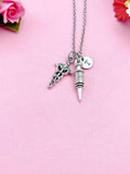 Medical Syringe Caduceus Necklace, Medical School Gift, Phlebotomy, Phlebotomist Gift, N1998