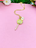 Lollipop Charm Gold Necklace, Yellow, N5923