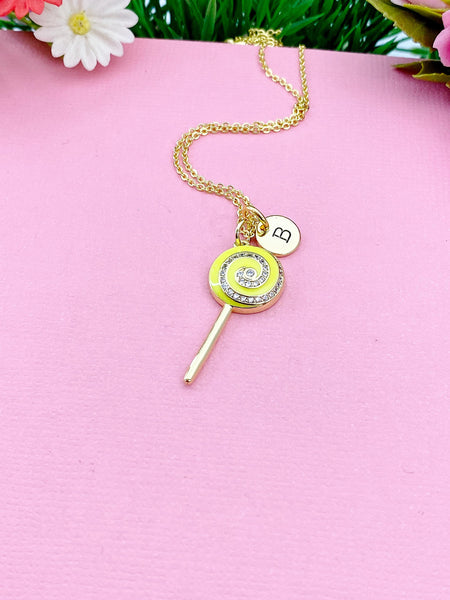 Lollipop Charm Gold Necklace, Yellow, N5923