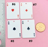 Ace of Spades Poker Keychain, Play Card Option, Gold King Queen Jace of Heart Joker Play Card Charm Keychain, N6077A
