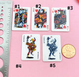 Poker Keychain, Play Card Option, Gold King of Heart Play Card Charm Keychain, N6077