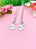 Best Friend Necklace Set, Pinky Promise Charm, Initial Charm, Personalized Jewelry