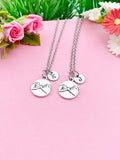 Best Friend Necklace Set, Pinky Promise Charm, Initial Charm, Personalized Jewelry