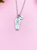 Coffin Skeleton Charm Necklace, Personalized Gift, N3880