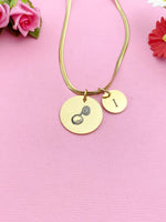 Sousaphone Charm Necklace, Silver or Gold Stainless Steel Musician Necklace, D492
