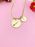 Oboe Charm Necklace, Silver or Gold Stainless Steel Musician Necklace, D495