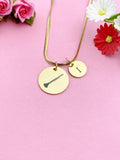Oboe Charm Necklace, Silver or Gold Stainless Steel Musician Necklace, D495