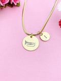 Mellophone Charm Necklace, Silver or Gold Stainless Steel Musician Necklace, D496