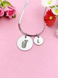 Tuba Charm Necklace, Silver or Gold Stainless Steel Musician Necklace, D499