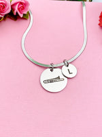 Trombone Charm Necklace, Silver or Gold Stainless Steel Musician Necklace, D500