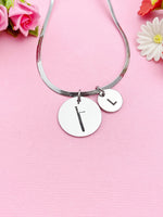 Bassoon Charm Necklace, Silver or Gold Stainless Steel Musician Necklace, D504