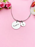Bass Clarinet Charm Necklace, Silver or Gold Stainless Steel Musician Necklace, D506