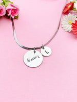 Bass Clarinet Charm Necklace, Silver or Gold Stainless Steel Musician Necklace, D506