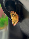 Grapefruit Slice Silver Stud Earrings, Surgical Stainless Steel, N6080