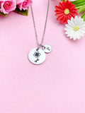 Cosmos Necklace, Silver October Birthday Flower Charm Necklace, N3834A