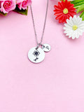 Cosmos Necklace, Silver October Birthday Flower Charm Necklace, N3834A