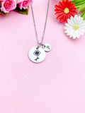 Cosmos Necklace, Silver October Birthday Flower Charm Necklace, N3834A