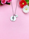 Cosmos Necklace, Silver October Birthday Flower Charm Necklace, N3834A