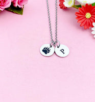 Bear Footprint Charm Silver Necklace, Paw, D475A