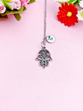 Hamsa Hand Charm Silver Necklace, N2618A