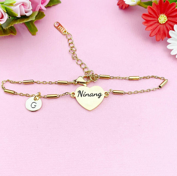 Ninang Bracelet, Gold Ninang Bracelet, Ninang Godmother Jewelry, Ninang Gift, D276A