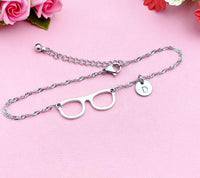 Silver Eyeglasses Charm Bracelet Optometrists Ophthalmologists Eye Doctor Medical School Student Gift Idea AN1413