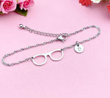 Silver Eyeglasses Charm Bracelet Optometrists Ophthalmologists Eye Doctor Medical School Student Gift Idea AN1413