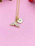 Mermaid Tail Necklace, Gold Mermaid Charm Necklace, N6057A