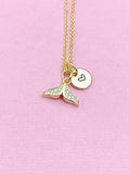 Mermaid Tail Necklace, Gold Mermaid Charm Necklace, N6057A