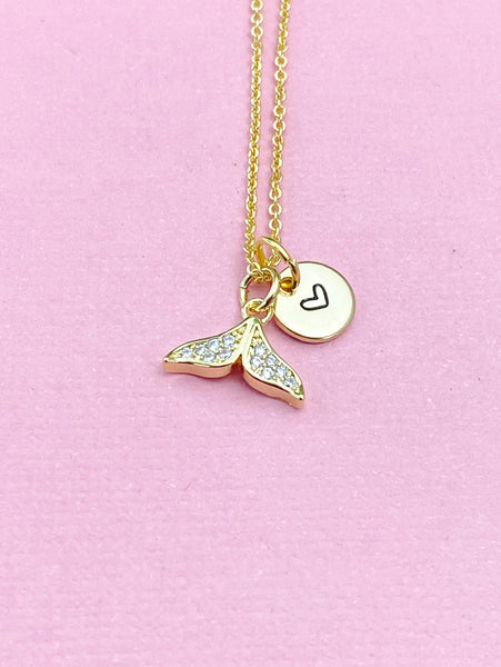Mermaid Tail Necklace, Gold Mermaid Charm Necklace, N6057A