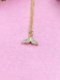 Whalr Tail Necklace, Gold Necklace, N6057