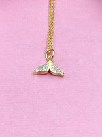 Whalr Tail Necklace, Gold Necklace, N6057