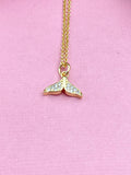 Whalr Tail Necklace, Gold Necklace, N6057