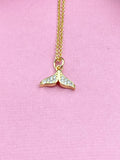 Whalr Tail Necklace, Gold Necklace, N6057