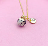 Dalmatian Jasper Necklace, Natural Gemstone Jewelry N2806