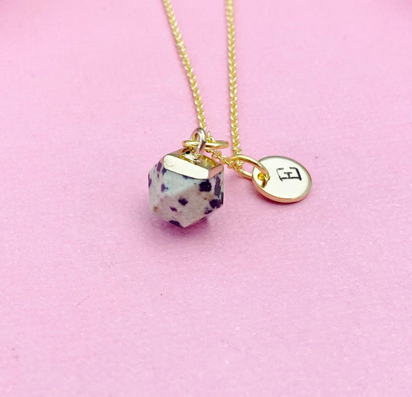 Dalmatian Jasper Necklace, Natural Gemstone Jewelry N2806