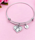 Physical Therapist Bracelet, PT Heart Charm, Physical Therapist Jewelry Gifts, N4572