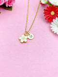Cherry Blossom Japanese Sakura Charm Gold Necklace, N5301
