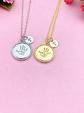 Palm Print Charm Necklace, Baby Palm Print Hand, N3851